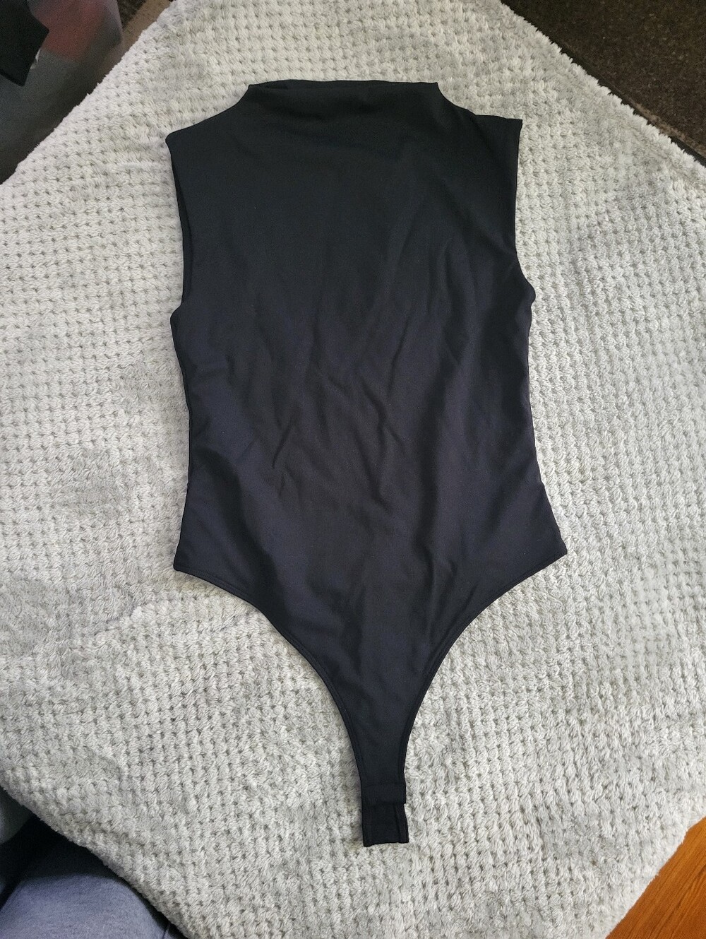 Open Edit Black High Neck Sleeveless Bodysuit Small